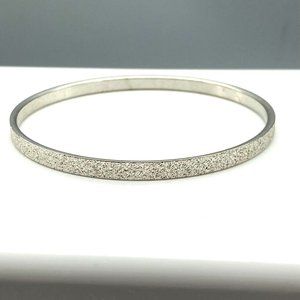 Vintage Monet Skinny Bangle, Silver Tone Textured Minimalist Stackable Fashion